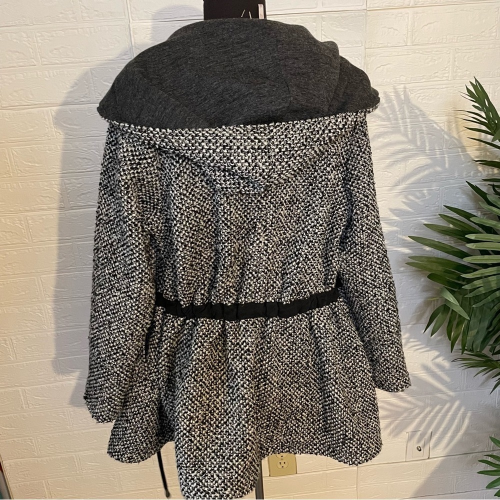 Free People Satellite Image swing coat gray XS hooded tweed - Picture 3 of 6